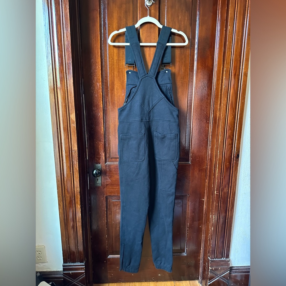Champion Super Fleece Overalls Mens Sz XS Black Spellout Sweatpants Jogger 30x28 - Picture 7 of 11